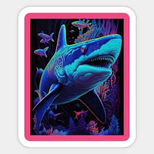 70;s Retro Shark Sticker